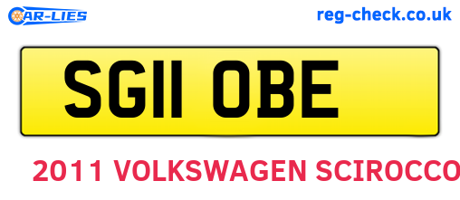 SG11OBE are the vehicle registration plates.