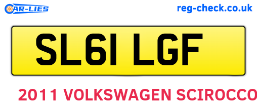SL61LGF are the vehicle registration plates.