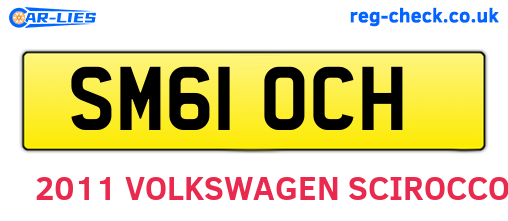 SM61OCH are the vehicle registration plates.