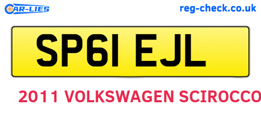SP61EJL are the vehicle registration plates.