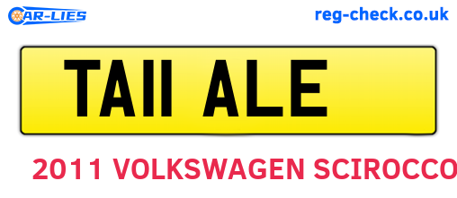 TA11ALE are the vehicle registration plates.