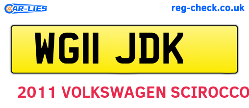 WG11JDK are the vehicle registration plates.