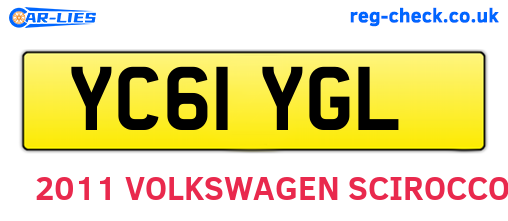 YC61YGL are the vehicle registration plates.