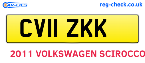 CV11ZKK are the vehicle registration plates.