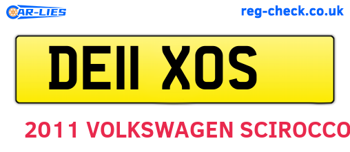 DE11XOS are the vehicle registration plates.