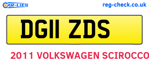 DG11ZDS are the vehicle registration plates.