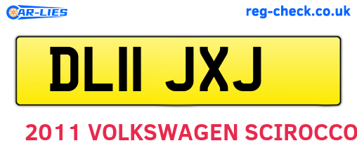 DL11JXJ are the vehicle registration plates.
