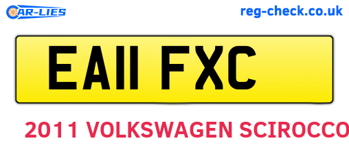 EA11FXC are the vehicle registration plates.