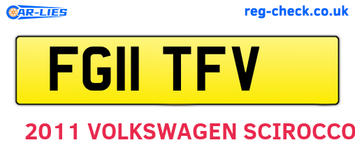FG11TFV are the vehicle registration plates.