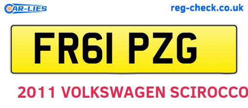 FR61PZG are the vehicle registration plates.