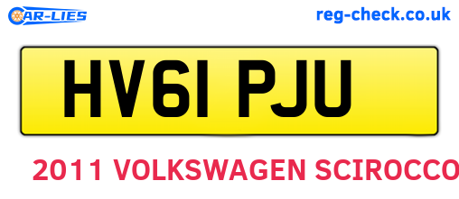 HV61PJU are the vehicle registration plates.