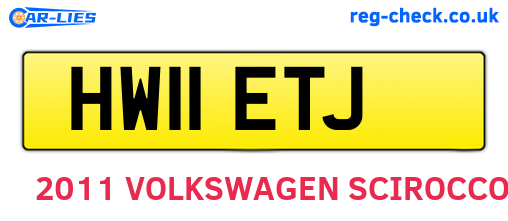 HW11ETJ are the vehicle registration plates.