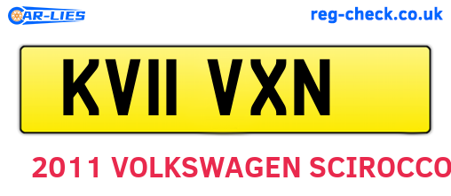 KV11VXN are the vehicle registration plates.