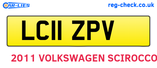 LC11ZPV are the vehicle registration plates.