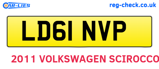 LD61NVP are the vehicle registration plates.