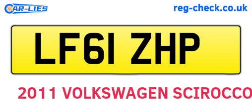 LF61ZHP are the vehicle registration plates.