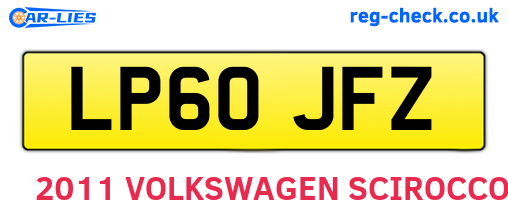 LP60JFZ are the vehicle registration plates.