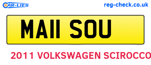 MA11SOU are the vehicle registration plates.