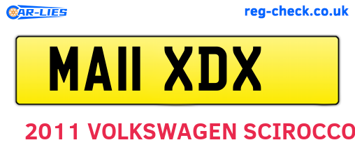 MA11XDX are the vehicle registration plates.