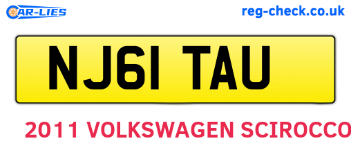 NJ61TAU are the vehicle registration plates.