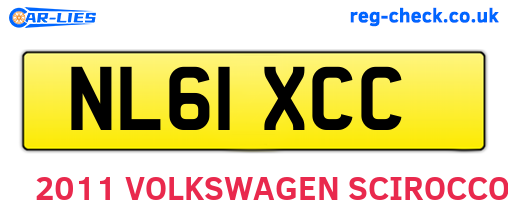 NL61XCC are the vehicle registration plates.
