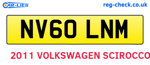 NV60LNM are the vehicle registration plates.