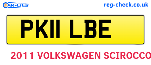 PK11LBE are the vehicle registration plates.