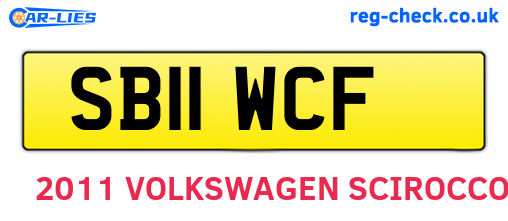 SB11WCF are the vehicle registration plates.