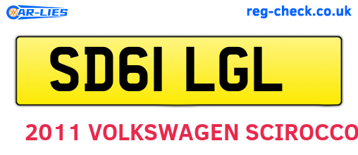 SD61LGL are the vehicle registration plates.