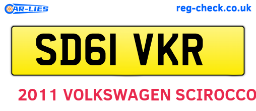 SD61VKR are the vehicle registration plates.