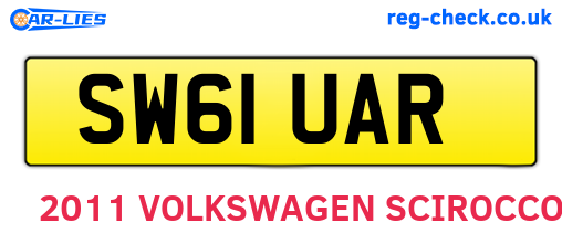 SW61UAR are the vehicle registration plates.