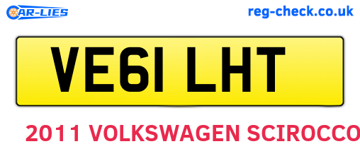 VE61LHT are the vehicle registration plates.