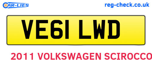 VE61LWD are the vehicle registration plates.