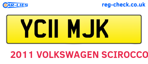 YC11MJK are the vehicle registration plates.