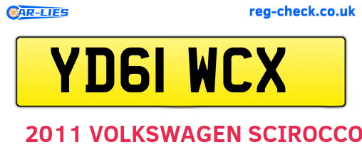 YD61WCX are the vehicle registration plates.