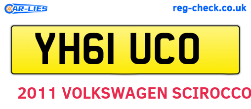 YH61UCO are the vehicle registration plates.