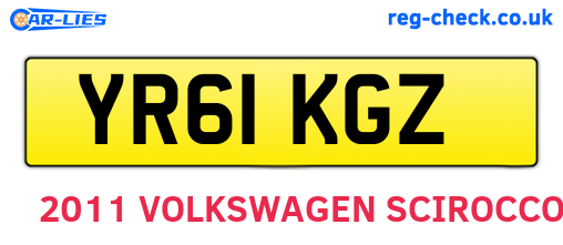 YR61KGZ are the vehicle registration plates.