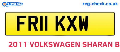 FR11KXW are the vehicle registration plates.