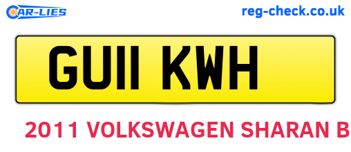 GU11KWH are the vehicle registration plates.