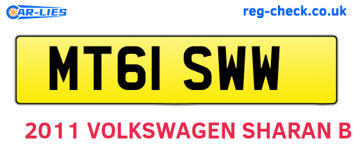 MT61SWW are the vehicle registration plates.