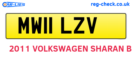 MW11LZV are the vehicle registration plates.