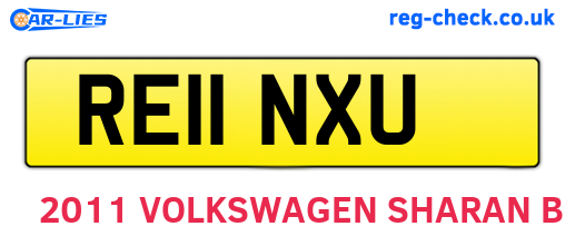 RE11NXU are the vehicle registration plates.