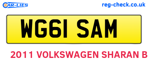 WG61SAM are the vehicle registration plates.