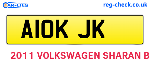 A10KJK are the vehicle registration plates.