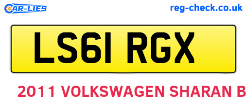 LS61RGX are the vehicle registration plates.
