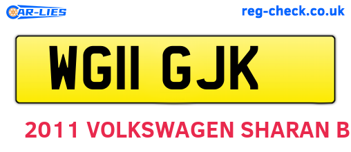 WG11GJK are the vehicle registration plates.
