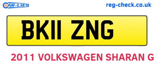 BK11ZNG are the vehicle registration plates.