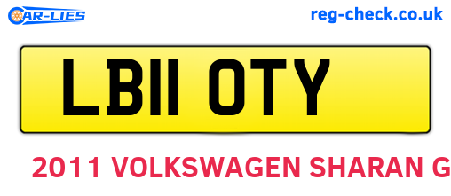 LB11OTY are the vehicle registration plates.