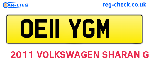 OE11YGM are the vehicle registration plates.