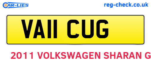 VA11CUG are the vehicle registration plates.